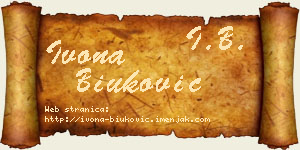 Ivona Biuković vizit kartica